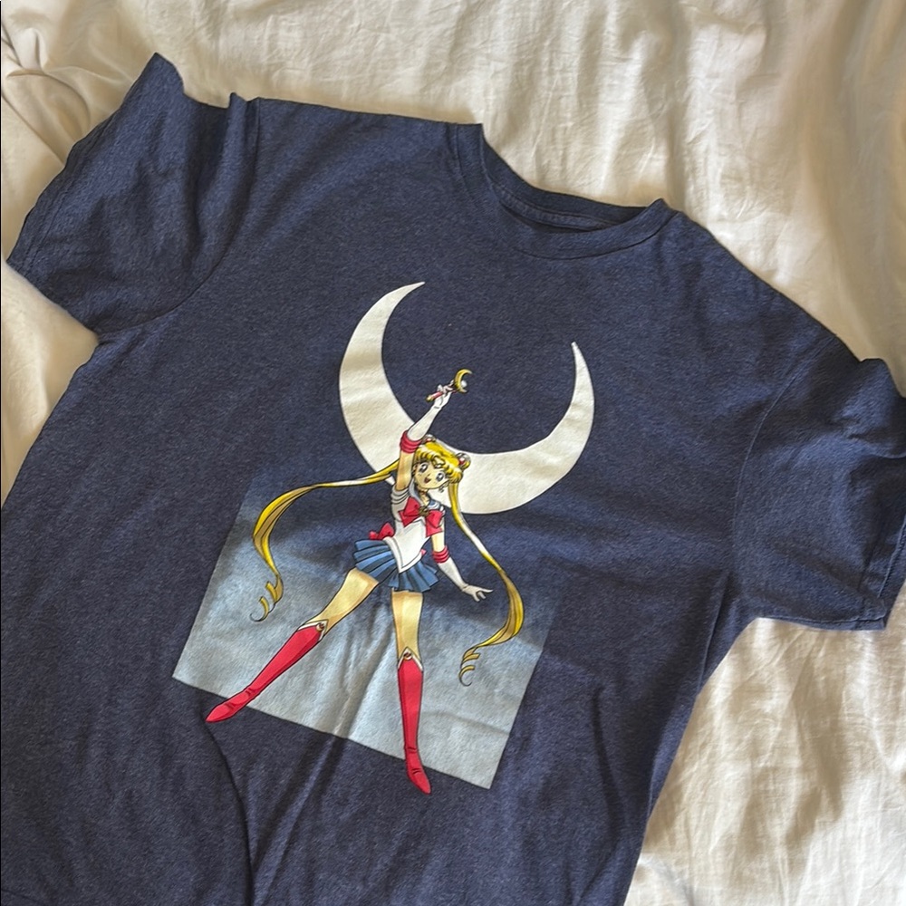 Navy Graphic T-Shirt with Sailor Moon Character
